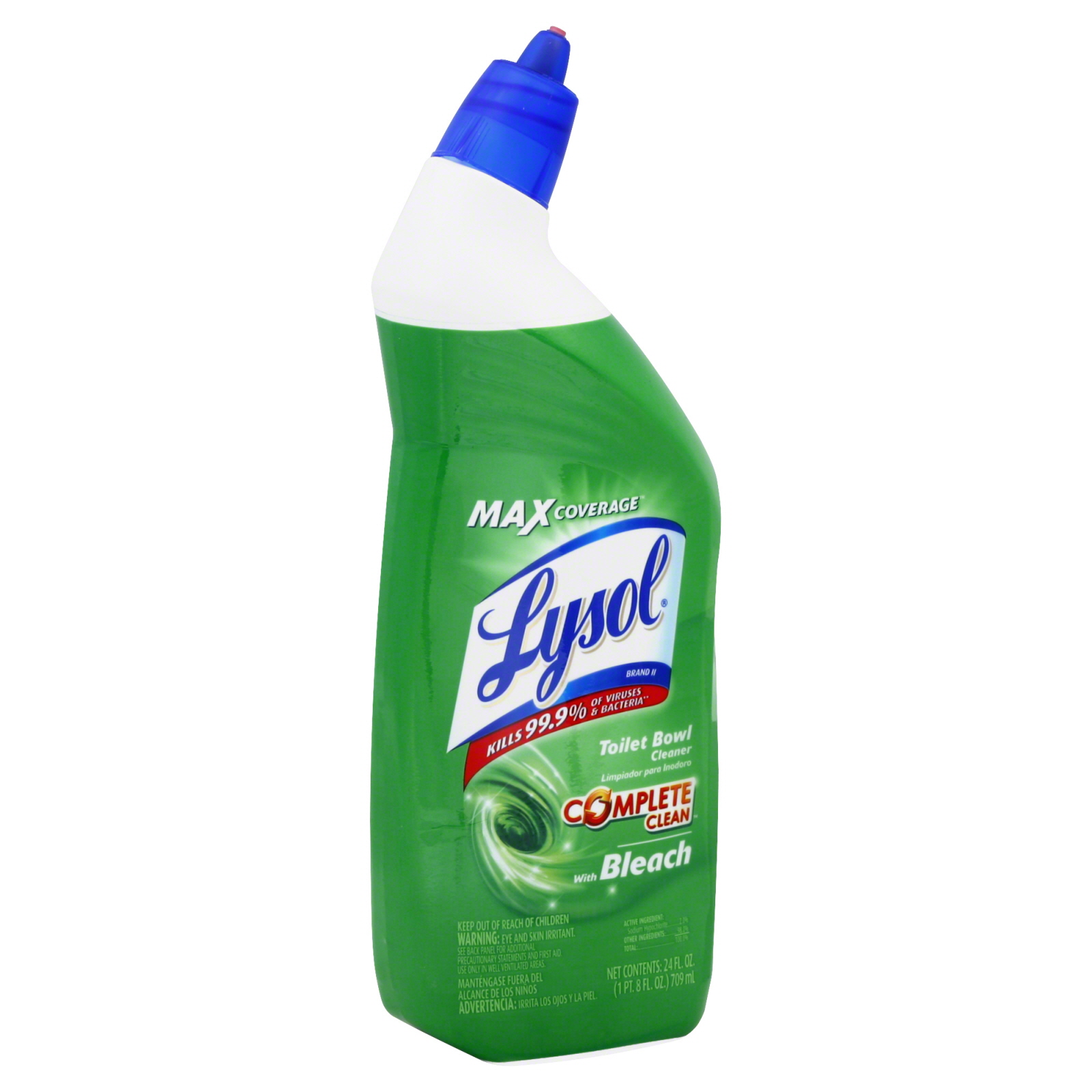 Lysol Power Toilet Bowl Cleaner, with Bleach, 24 oz (1 pt 8 fl oz) 709 ml