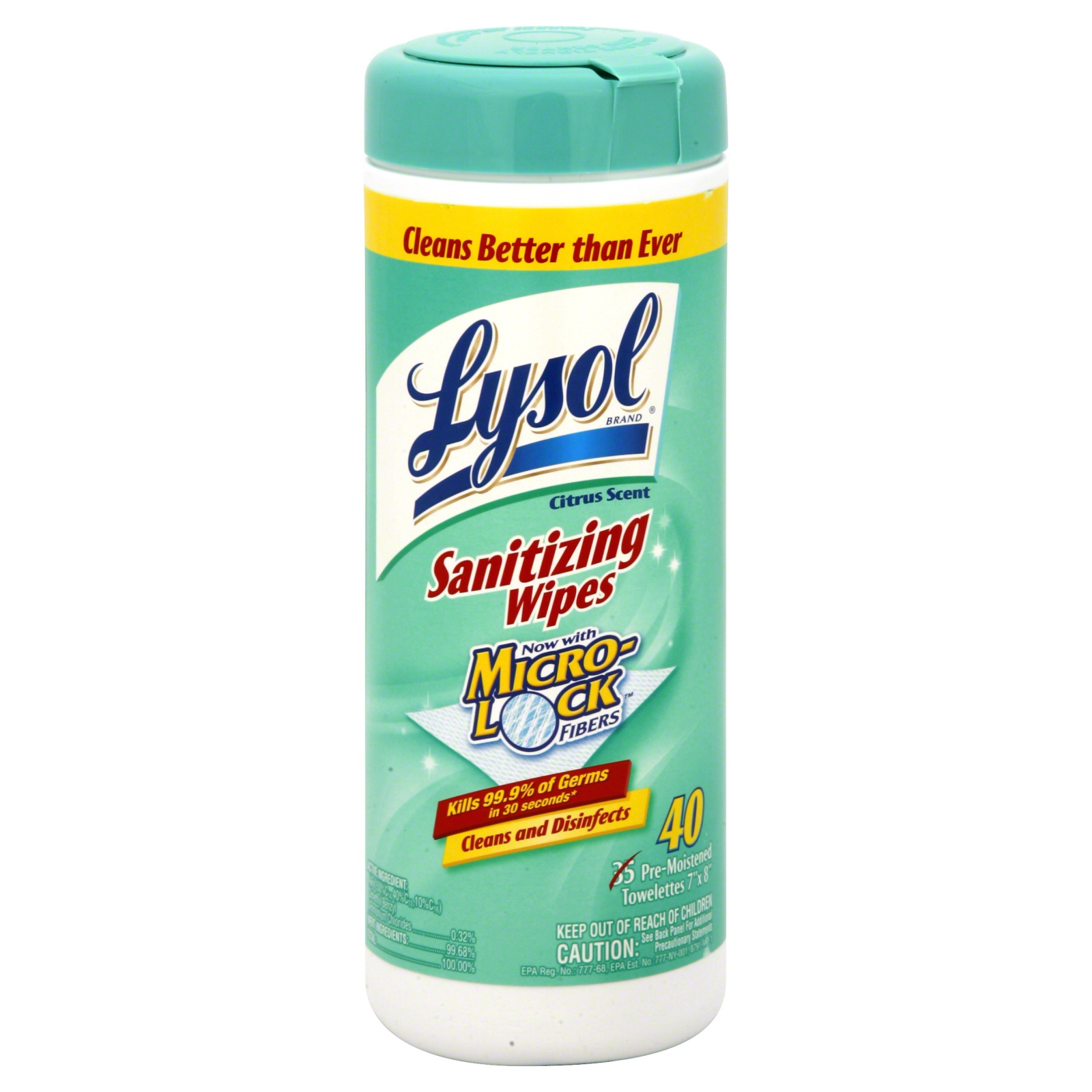 Lysol Sanitizing Wipes, Citrus Scent, 40 towelettes