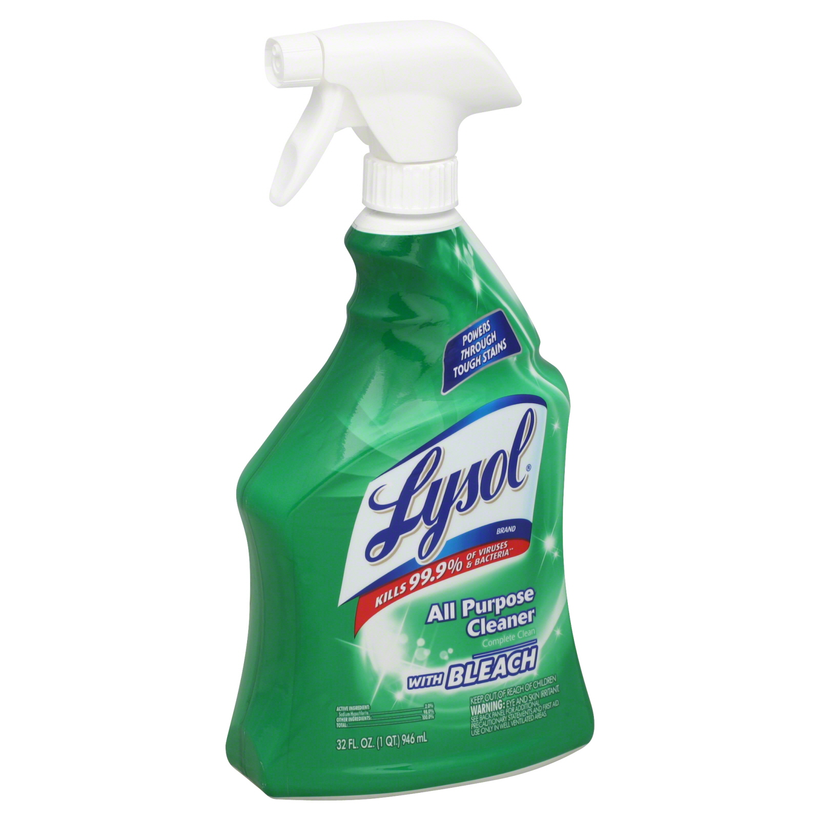 Lysol Cleaner, All Purpose, With Bleach, 32 fl oz (1 qt) 946 ml