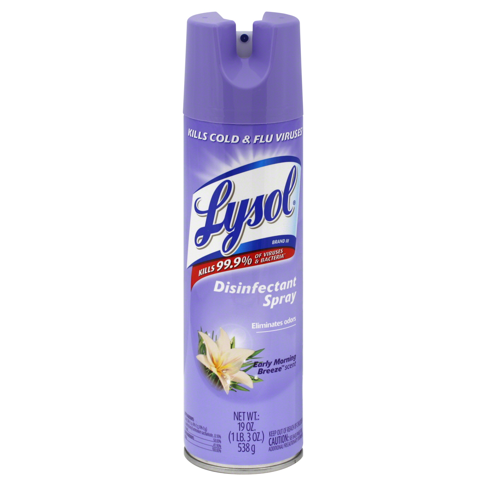 Lysol Disinfectant Spray, Early Morning Breeze Scent, 19 oz (1 lb 3 oz) 539 g