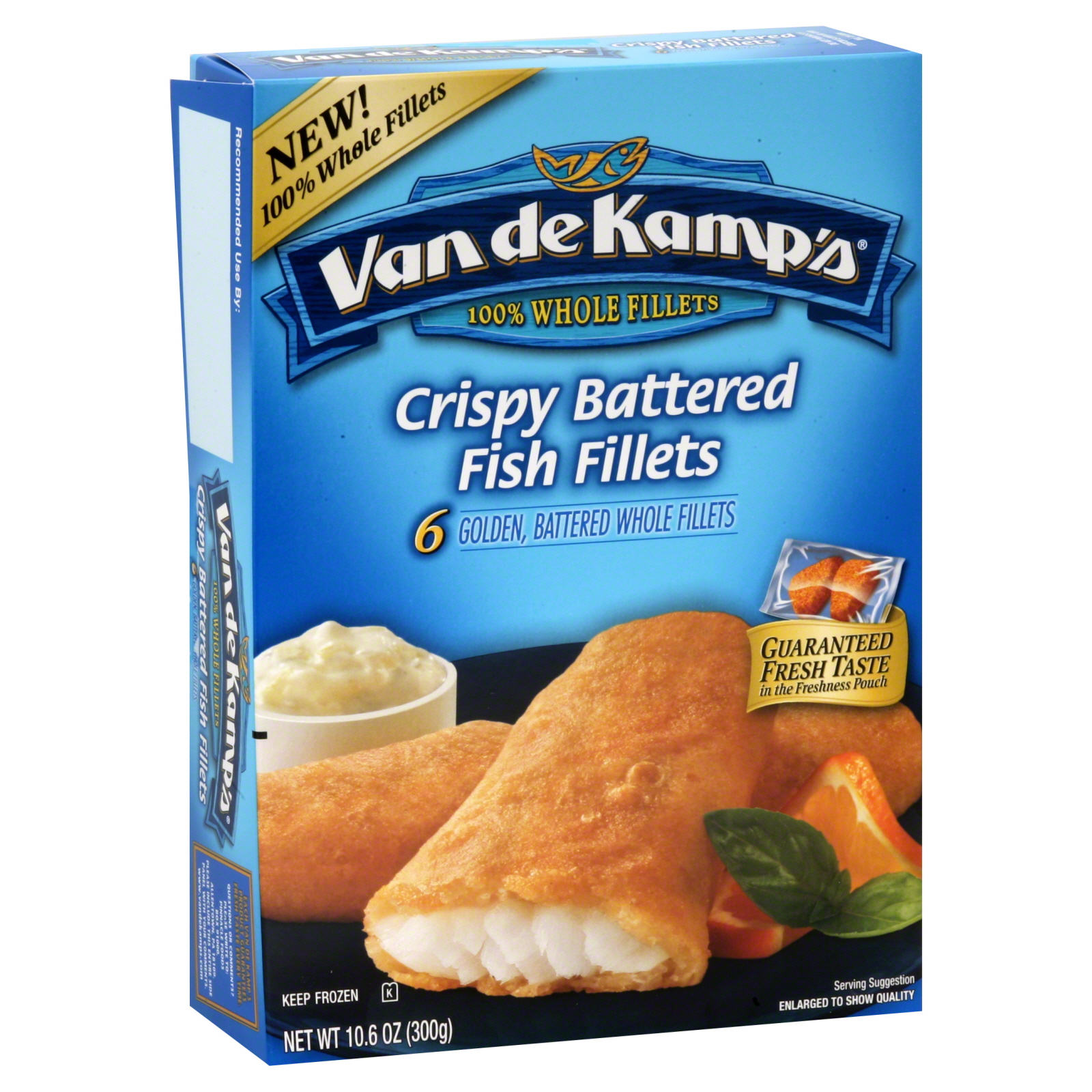 Van de Kamp's Fish Fillets, Crispy Battered, 6 fillets [10.6 oz (300 g)]