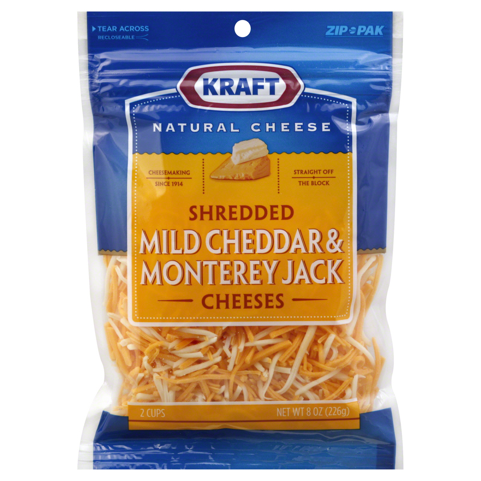 Kraft Cheese, Natural Shredded, Mild Cheddar & Monterey Jack, 8 oz (226 g)