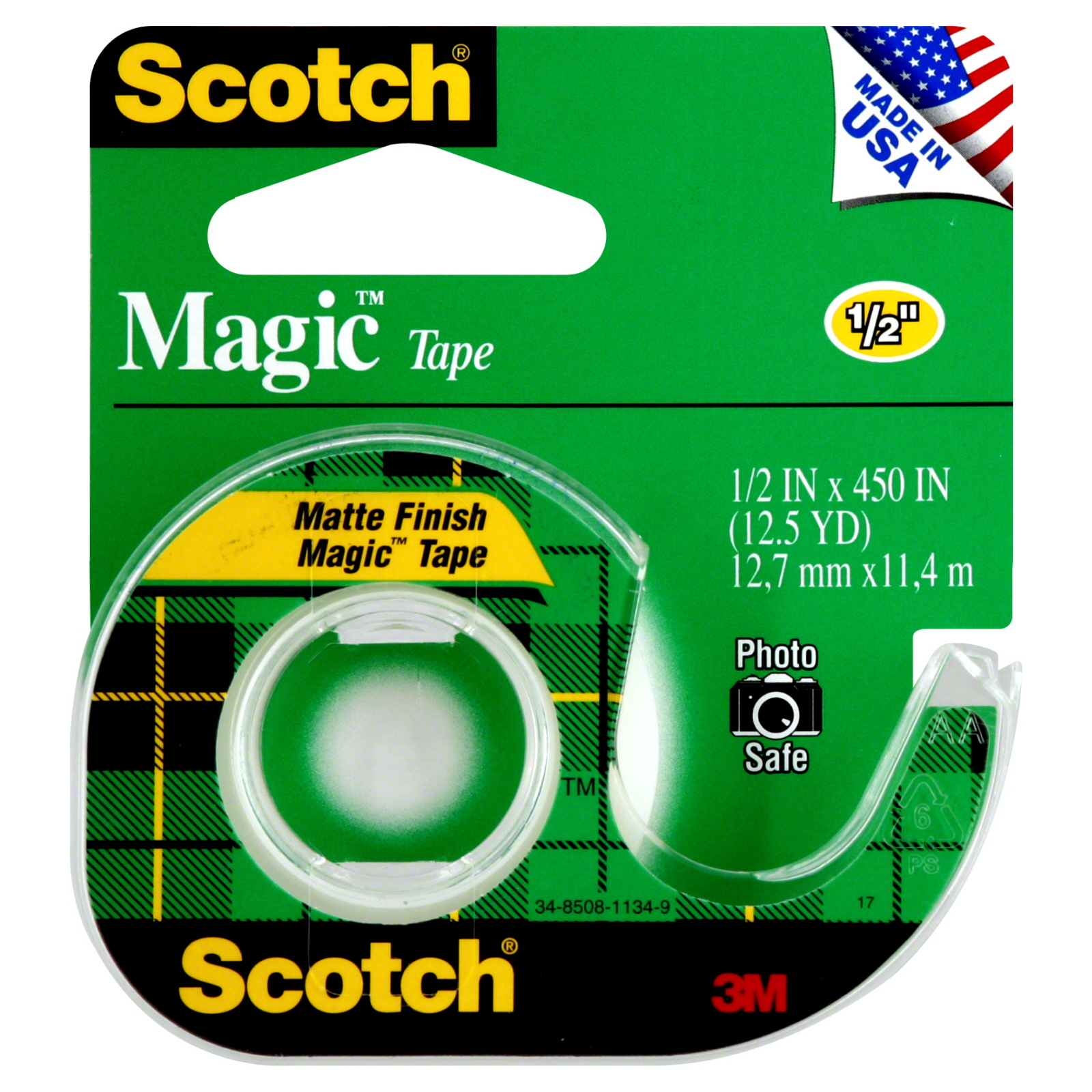 Scotch 104 Magic Tape, 1/2 Inch, 1 roll