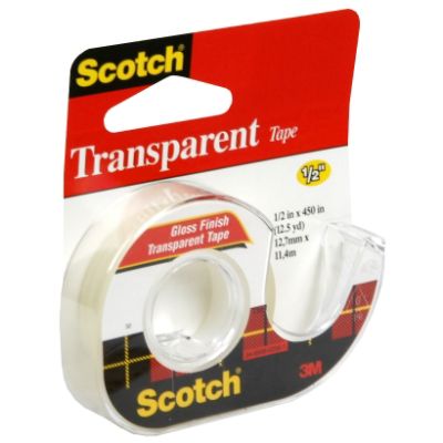 Scotch 25550011 Transparent Tape, 1/2 Inch, 1 roll