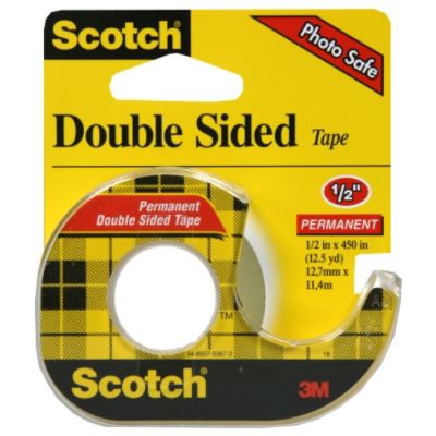 3M mmm137 Scotch Permanent Double Sided Tape Workspace And Hand Dispenser 0.5 x 450 12.5 yd