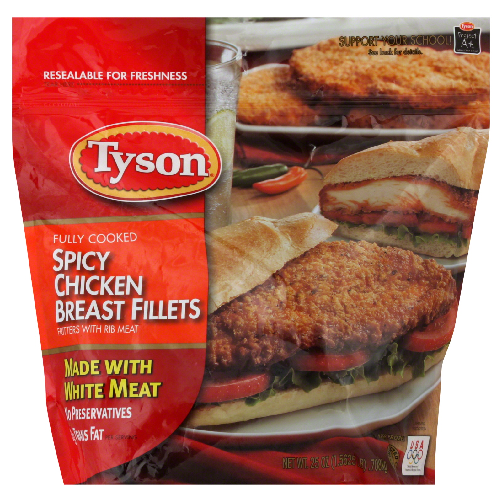 Tyson Any'tizers Chicken Breast Fillets, Spicy, 25 oz (1.5625 lb) 708 kg