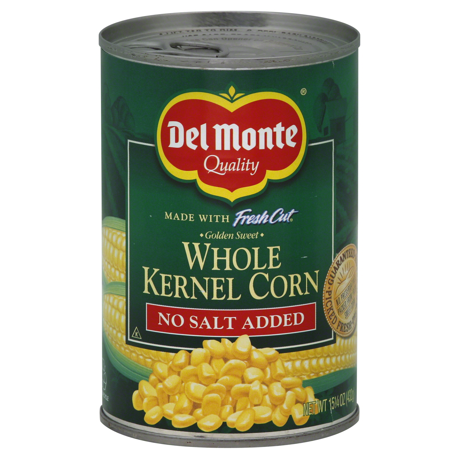 Del Monte Fresh Cut Whole Kernel Corn, Golden Sweet, No Salt Added, 15.25 oz (432 g)