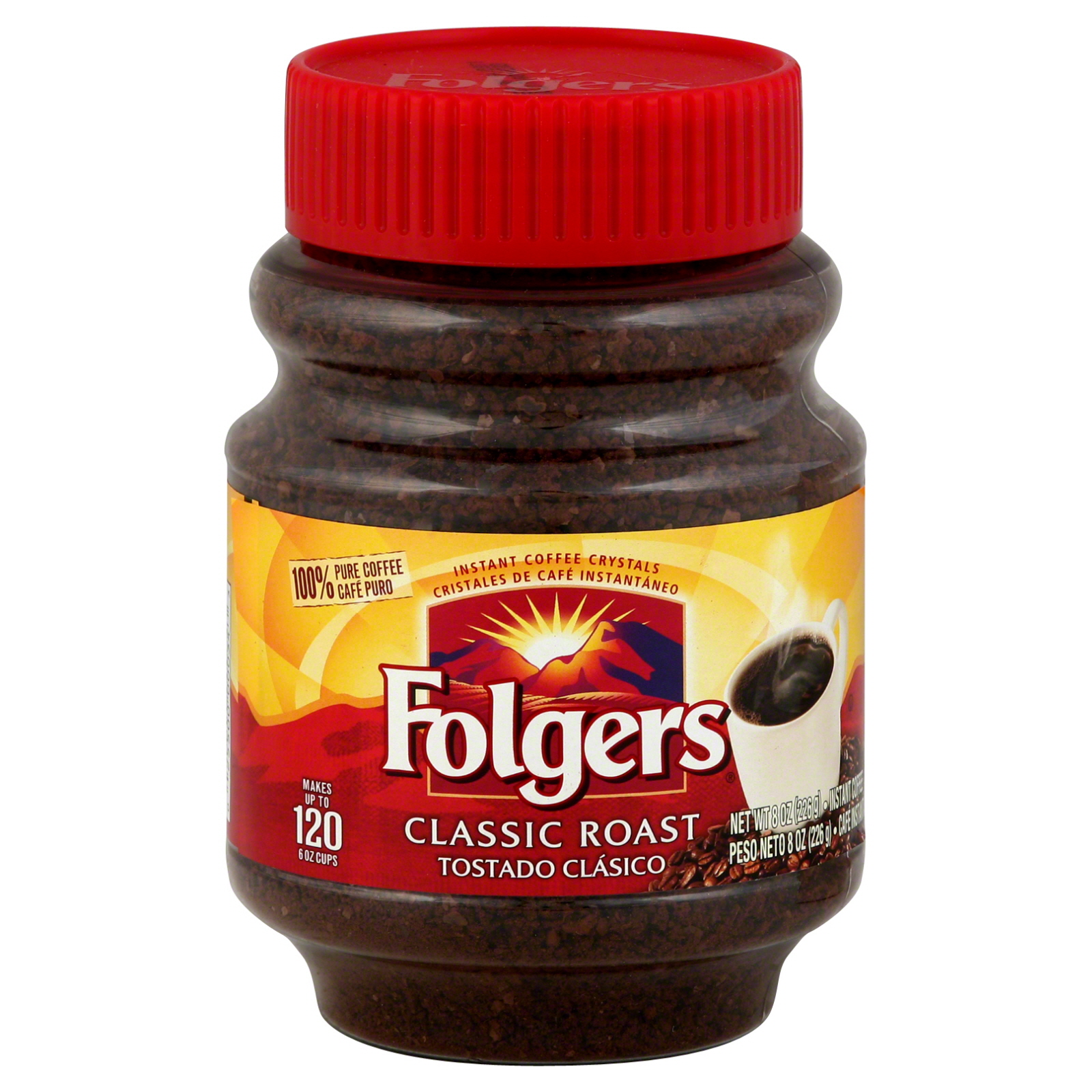 Folgers Coffee, Instant, Classic Roast, 8 oz (226g)