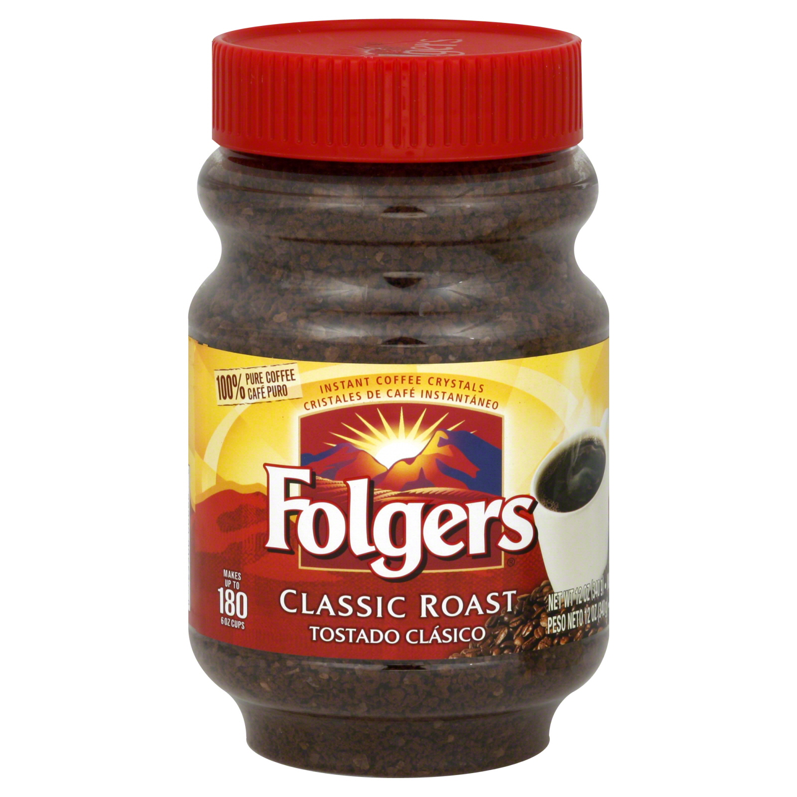 Folgers Coffee, Instant, Classic Roast, 12 oz (340 g)