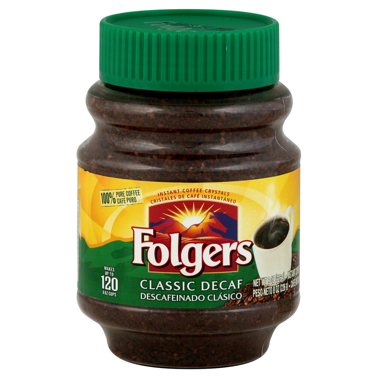 Folgers Coffee, Instant, Classic Decaf, 8 oz (226g)