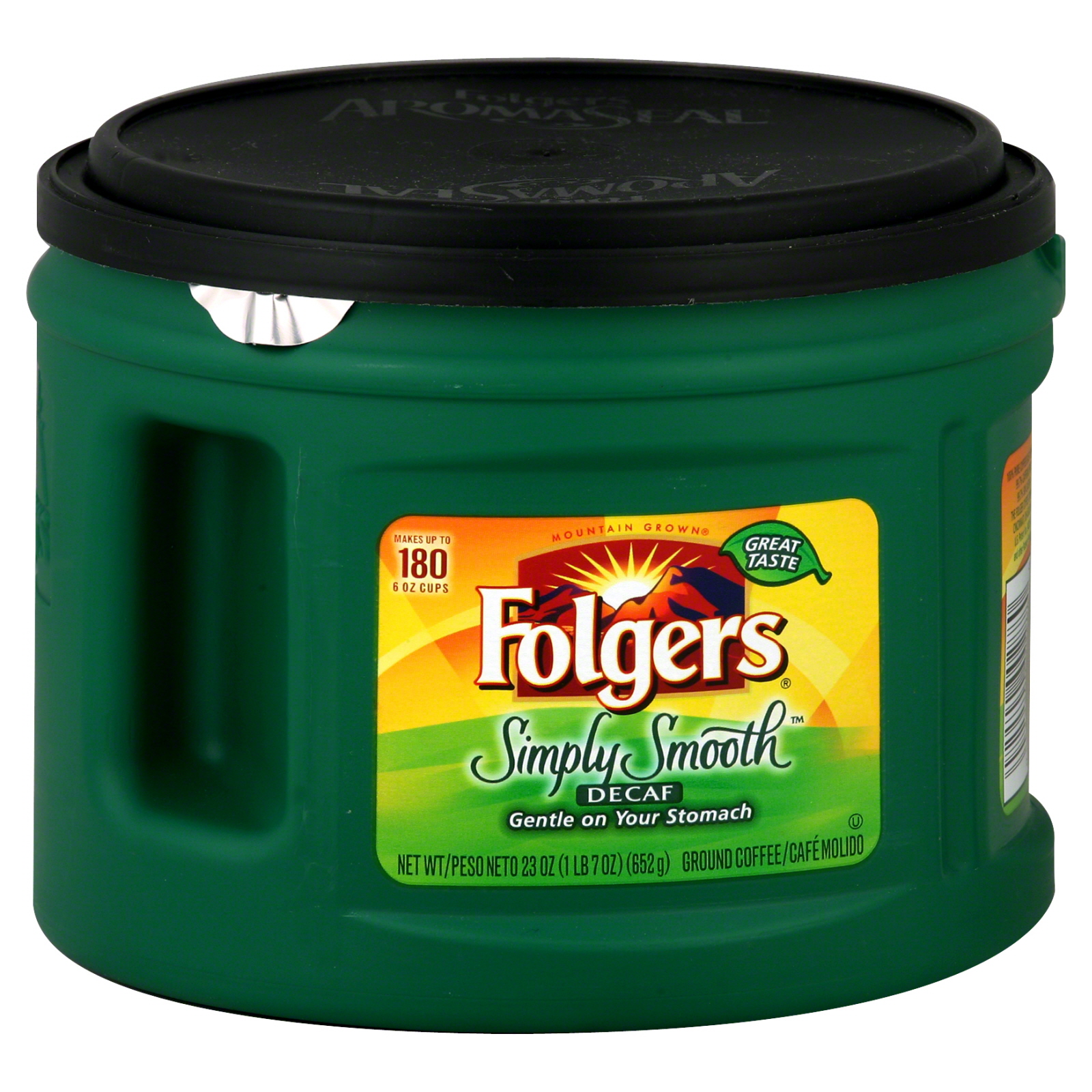 Folgers Simply Smooth Ground Coffee, Decaf, 23 oz (1 lb 7 oz) 652 g