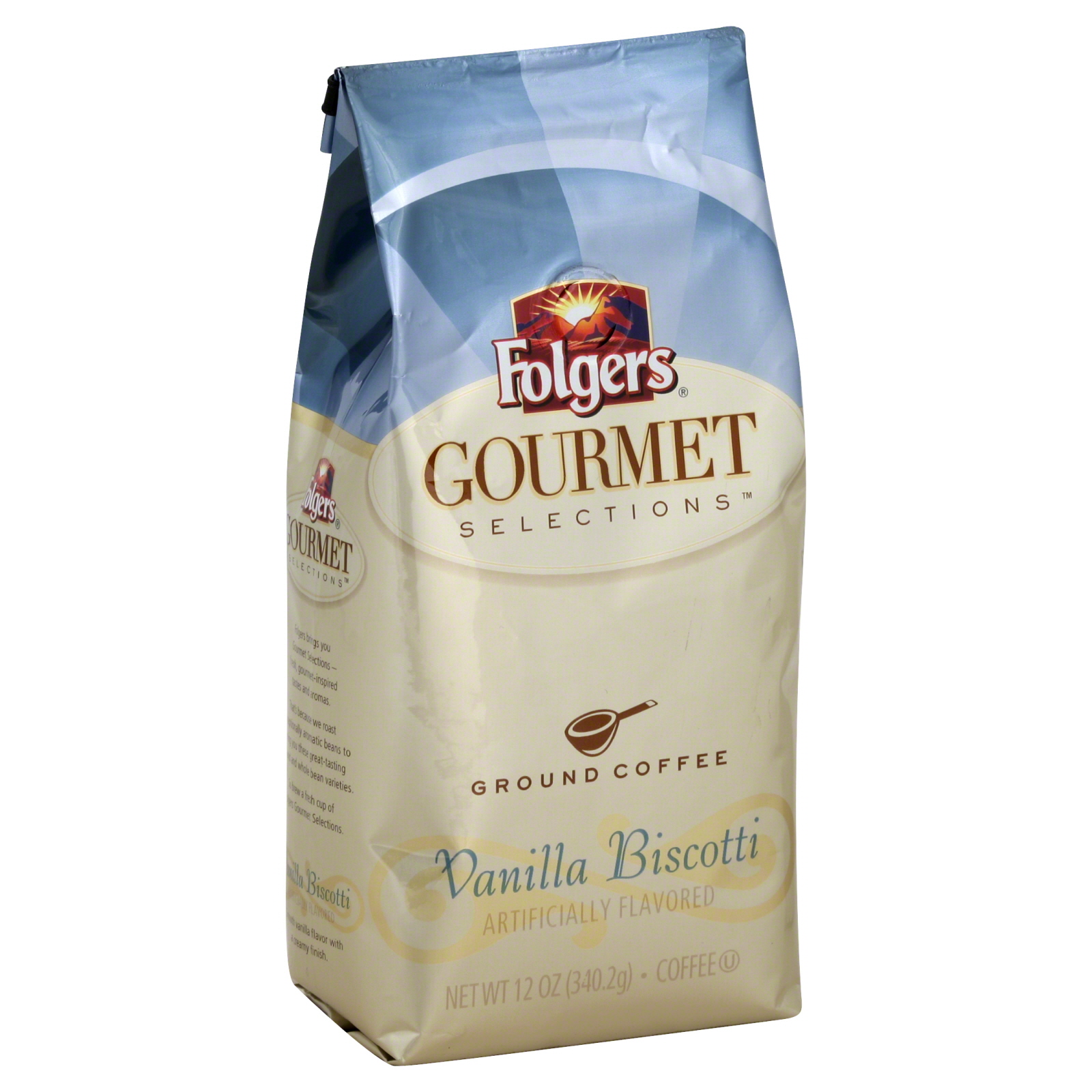 Folgers Gourmet Selections Coffee, Ground, Vanilla Biscotti, 12 oz (340.2 g)