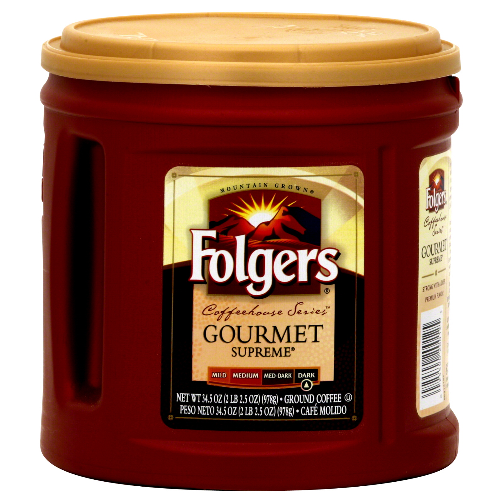 Folgers Coffeehouse Series Coffee, Ground, Gourmet Supreme, Dark, 34.5 oz (2 lb 2.5 oz) (978 g)