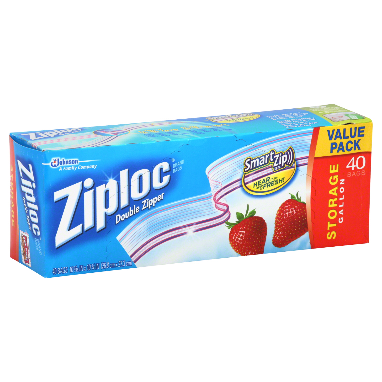Ziploc Fresh Shield Storage Bags, Multi-Purpose, Double Zipper, Gallon, 40  bags