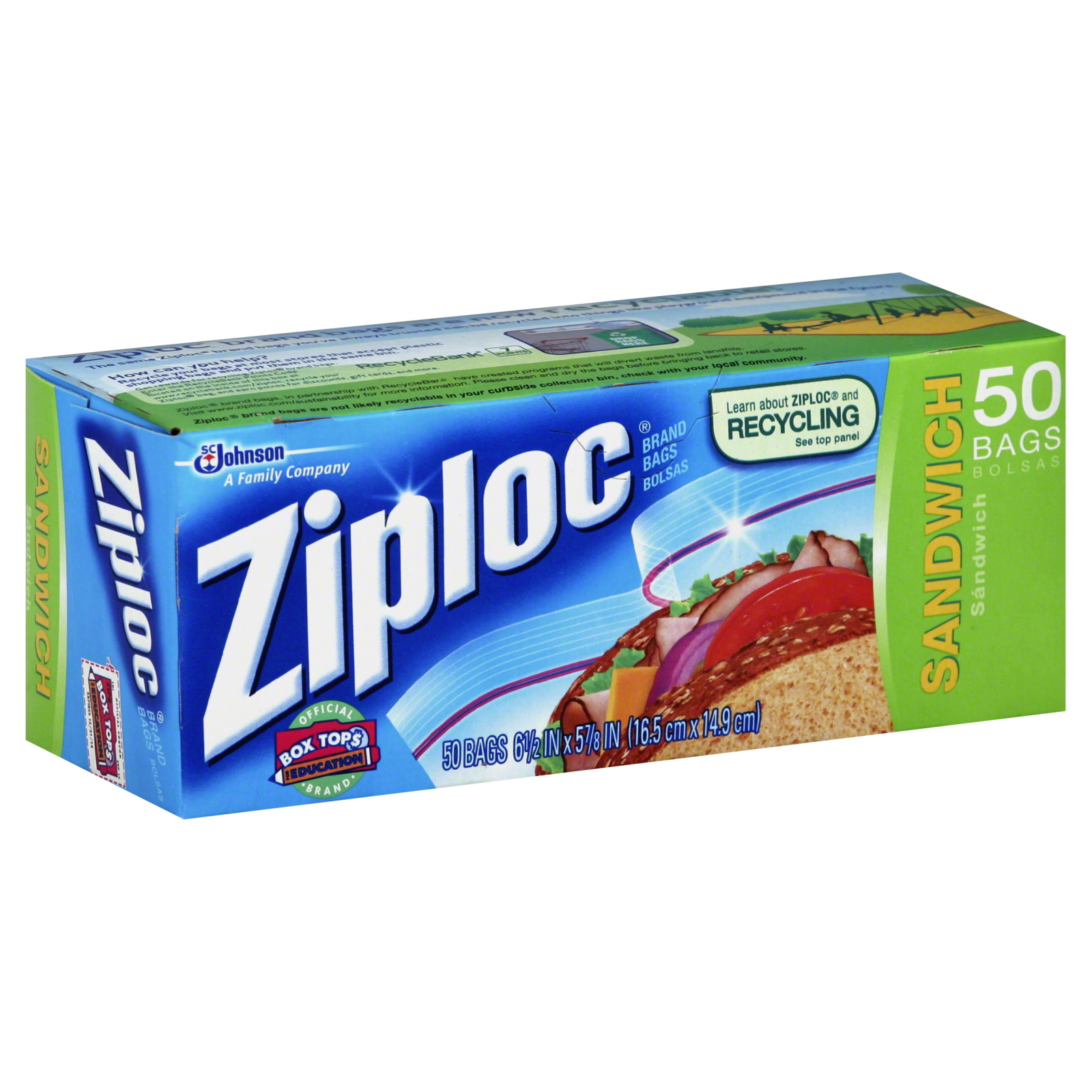 Ziploc Sandwich Bags, 50 bags