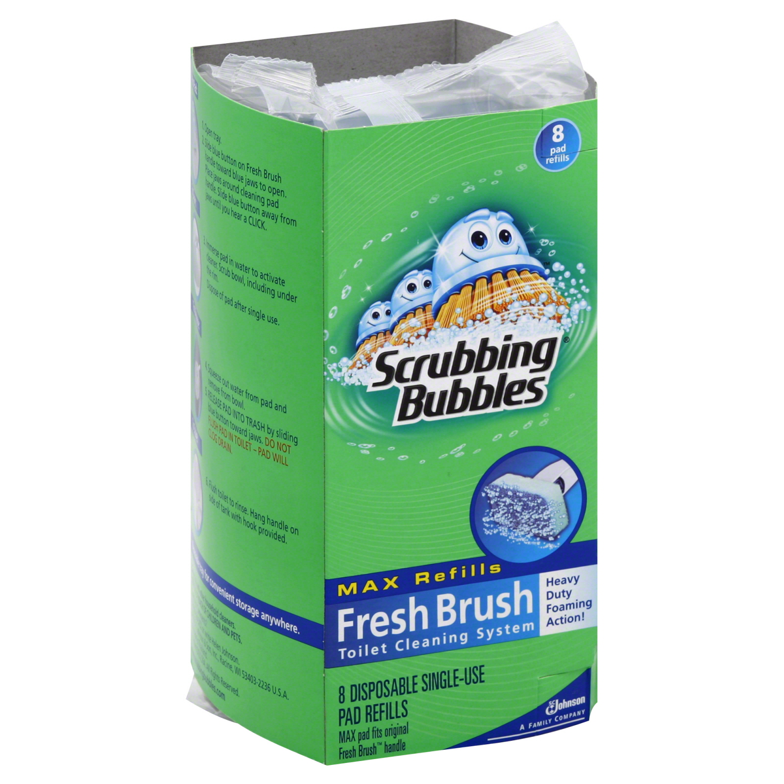 Scrubbing Bubbles Fresh Brush Max Toilet Cleaning System, Refills, 8 refills
