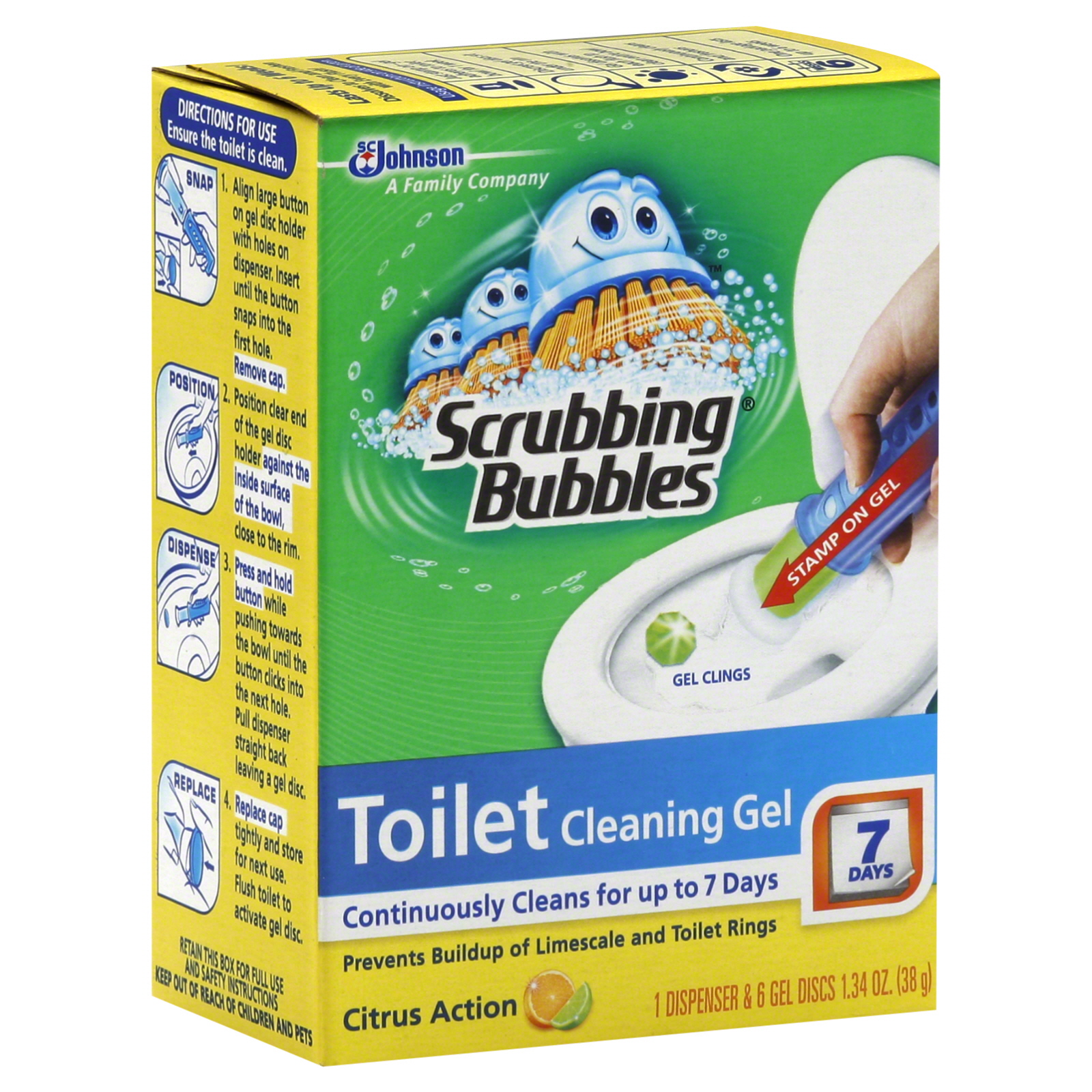 Scrubbing Bubbles  Toilet Cleaning Gel, Citrus Action, 1.34 oz (38 g)