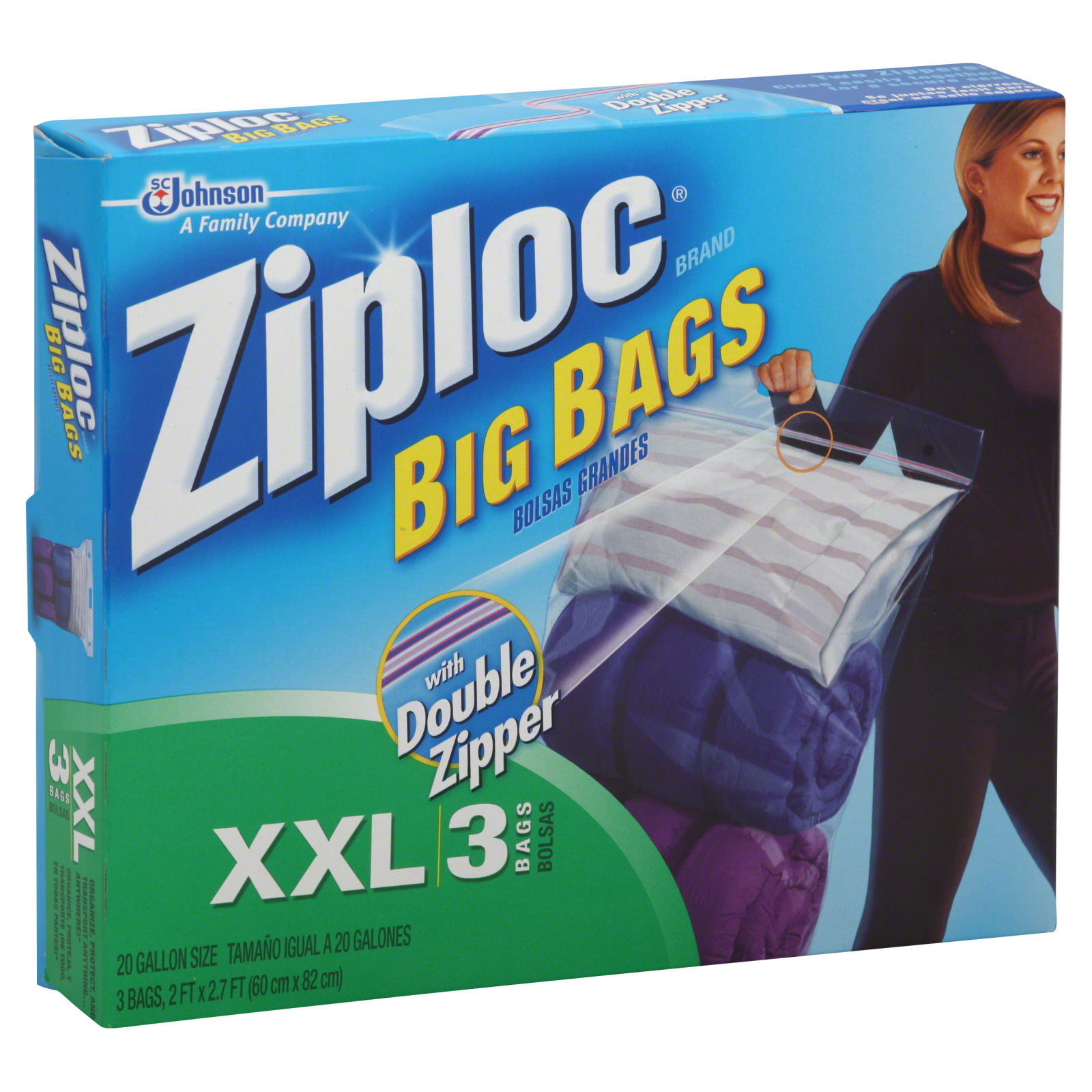 1 BIG 20 gallon JUMBO ZIPLOC XXL Clear Plastic BAG Large clothes