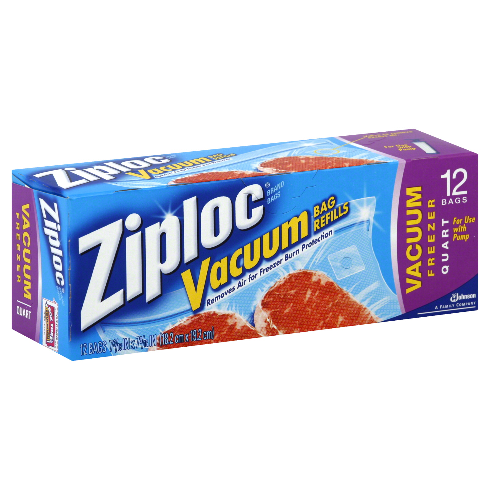 Ziploc Vacuum Bag Refills, Quart, 12 bags