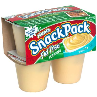 Hunt's Snack Pack Fat Free Pudding, Vanilla, 4 - 3.5 oz cups (14 oz) 397 g