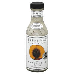 BRIANNAS Home Style Rich Poppy Seed Salad Dressing | Gluten Free, Vegan, Kosher | Made in Small Batches - 12 Fl Oz (1 Pack)