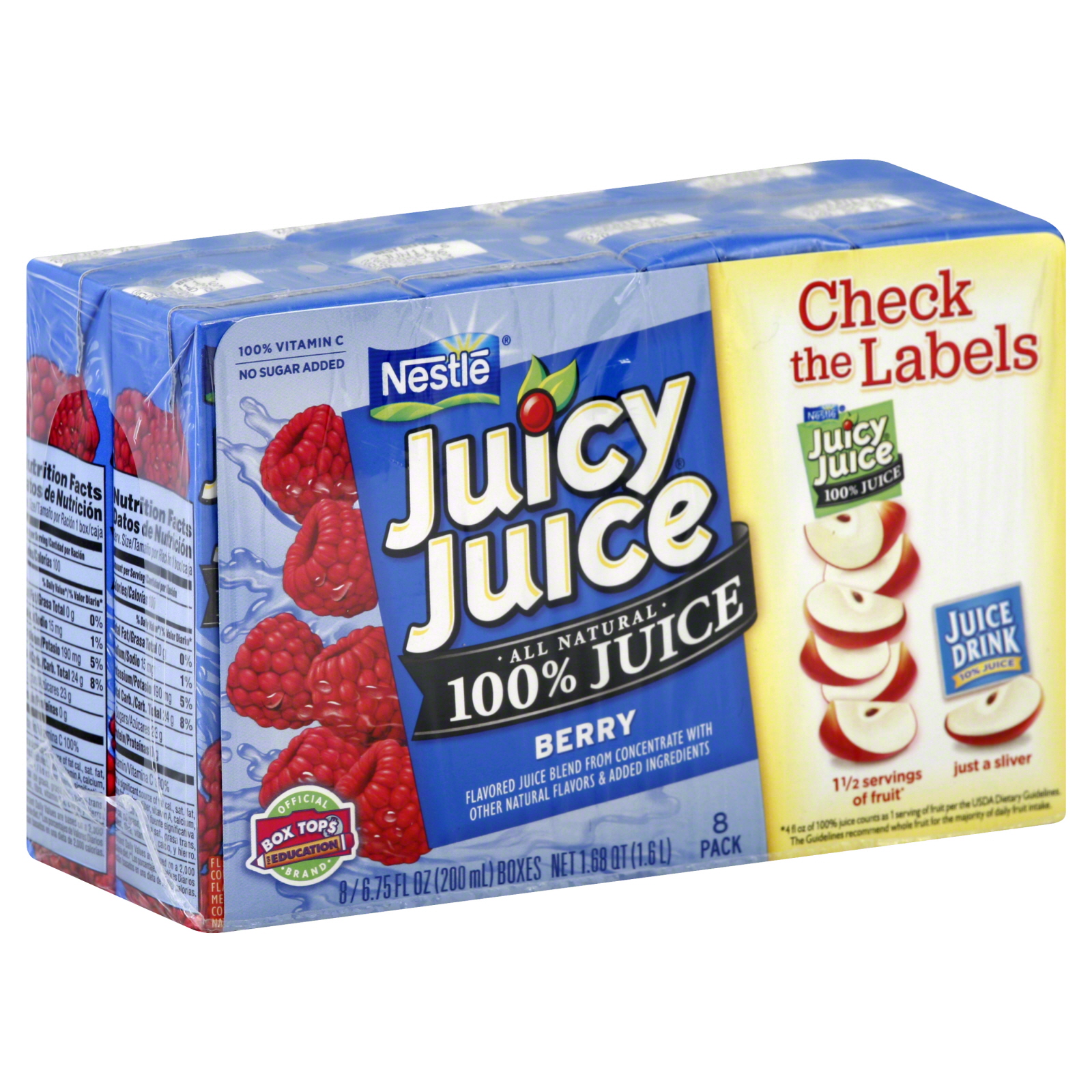 Juicy Juice 100% Juice, Berry, 8 - 6.75 fl oz (200 ml) boxes [1.68 qt (1.6 lt)]