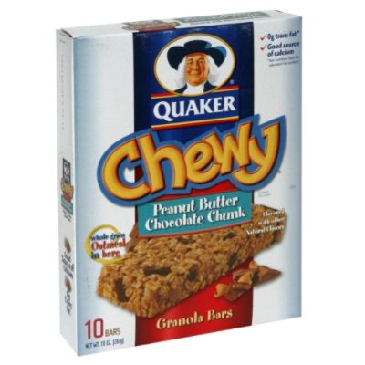 Quaker Chewy Granola Bars, Peanut Butter Chocolate Chunk, 10 bars [10 oz (283 g)]