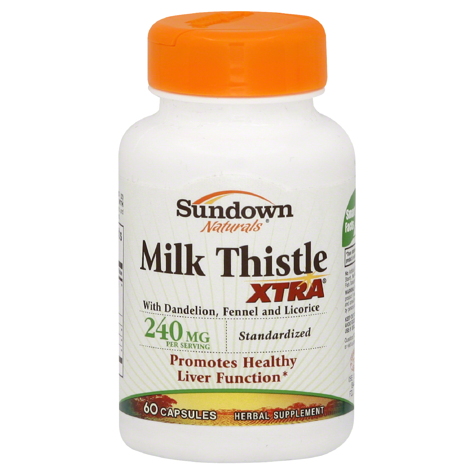 Sundown Naturals Milk Thistle, Xtra, 240 mg, Capsules, 60 capsules