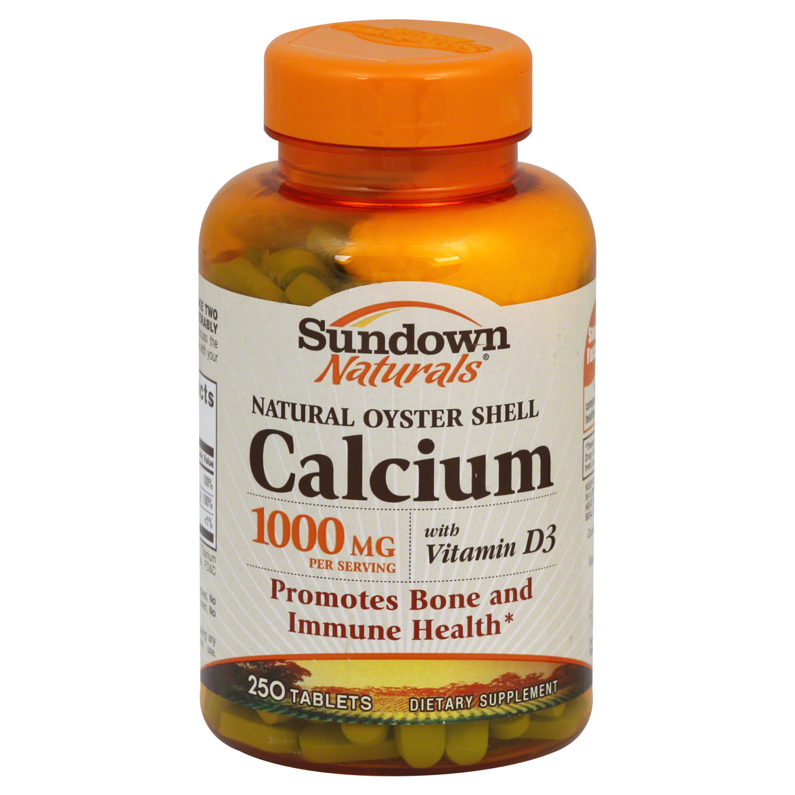 Sundown  Naturals Calcium, 1000 mg, with Vitamin D3, Tablets, 250 tablets