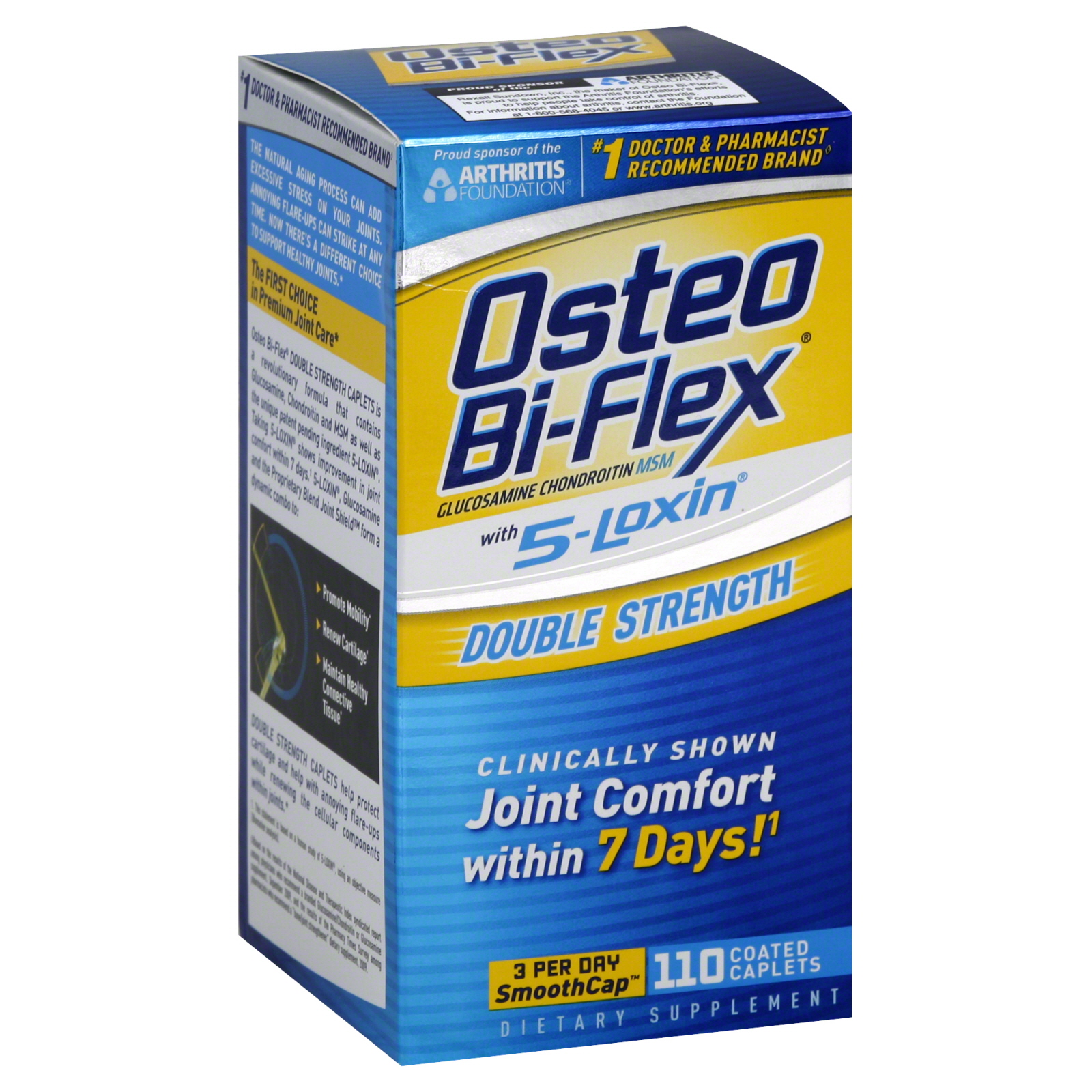 Osteo Bi-Flex Glucosamine Chondroitin MSM, with 5-Loxin, Double Strength, Coated Caplets, 100 caplets