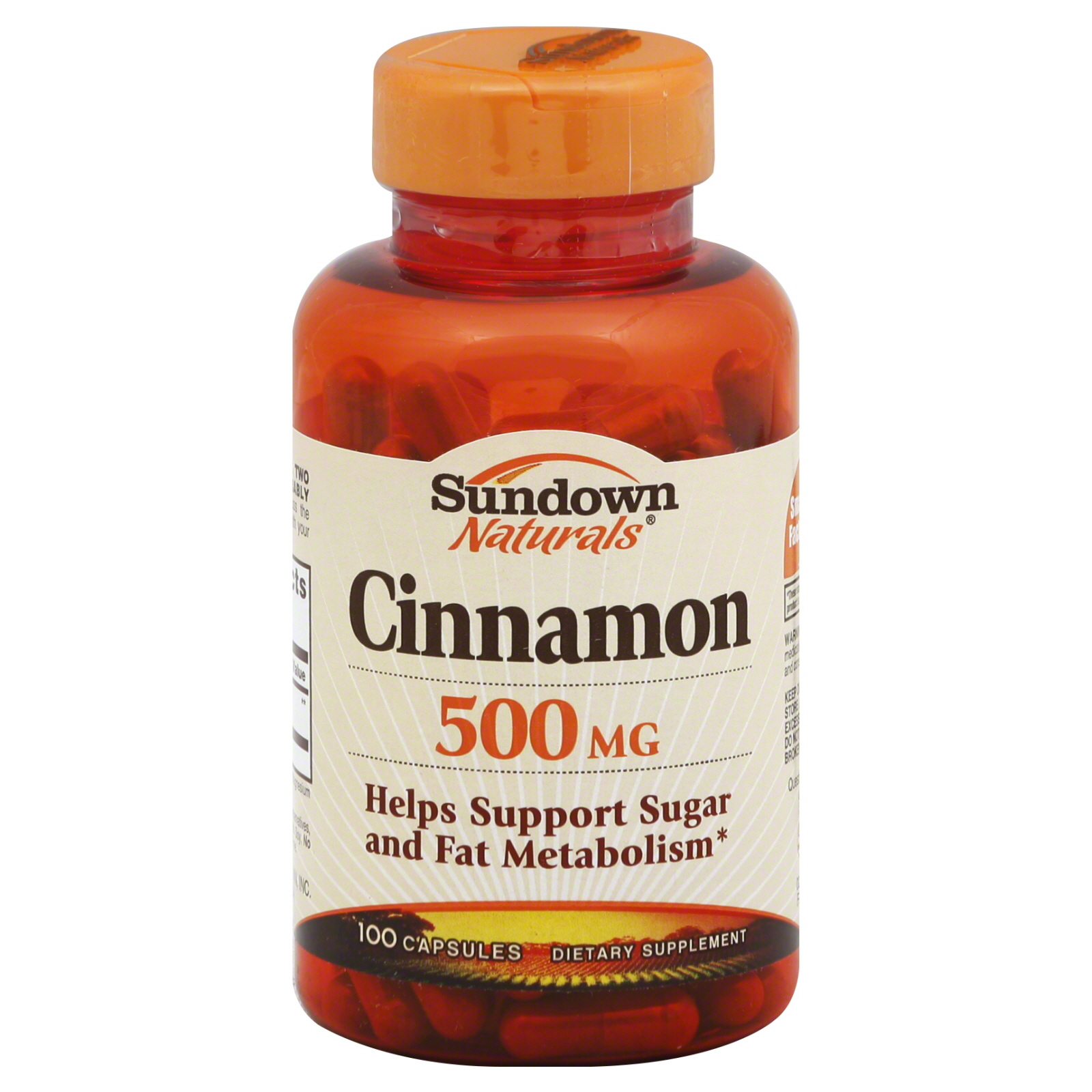 Sundown Naturals Cinnamon, 500 mg, Capsules, 100 capsules
