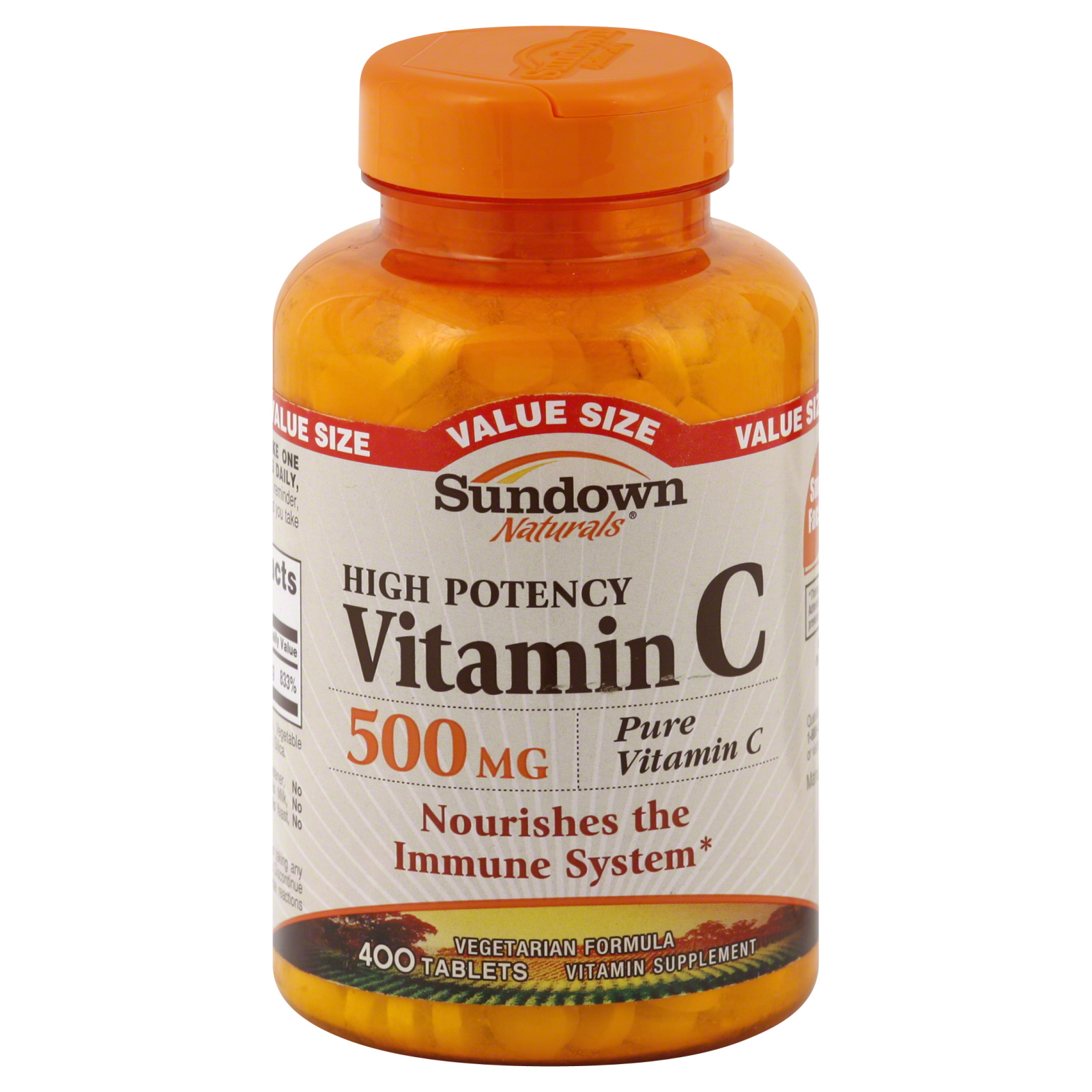 Sundown Naturals  Vitamin C, High Potency, 500 mg, Tablets, Value Size 400 tablets