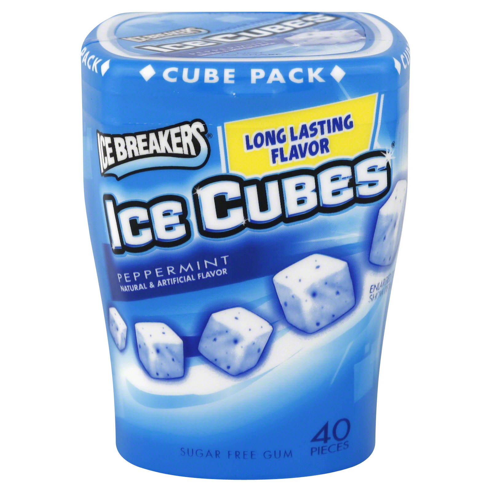 Ice Breakers Ice Cubes Gum, Sugar Free, Peppermint, 40 cubes