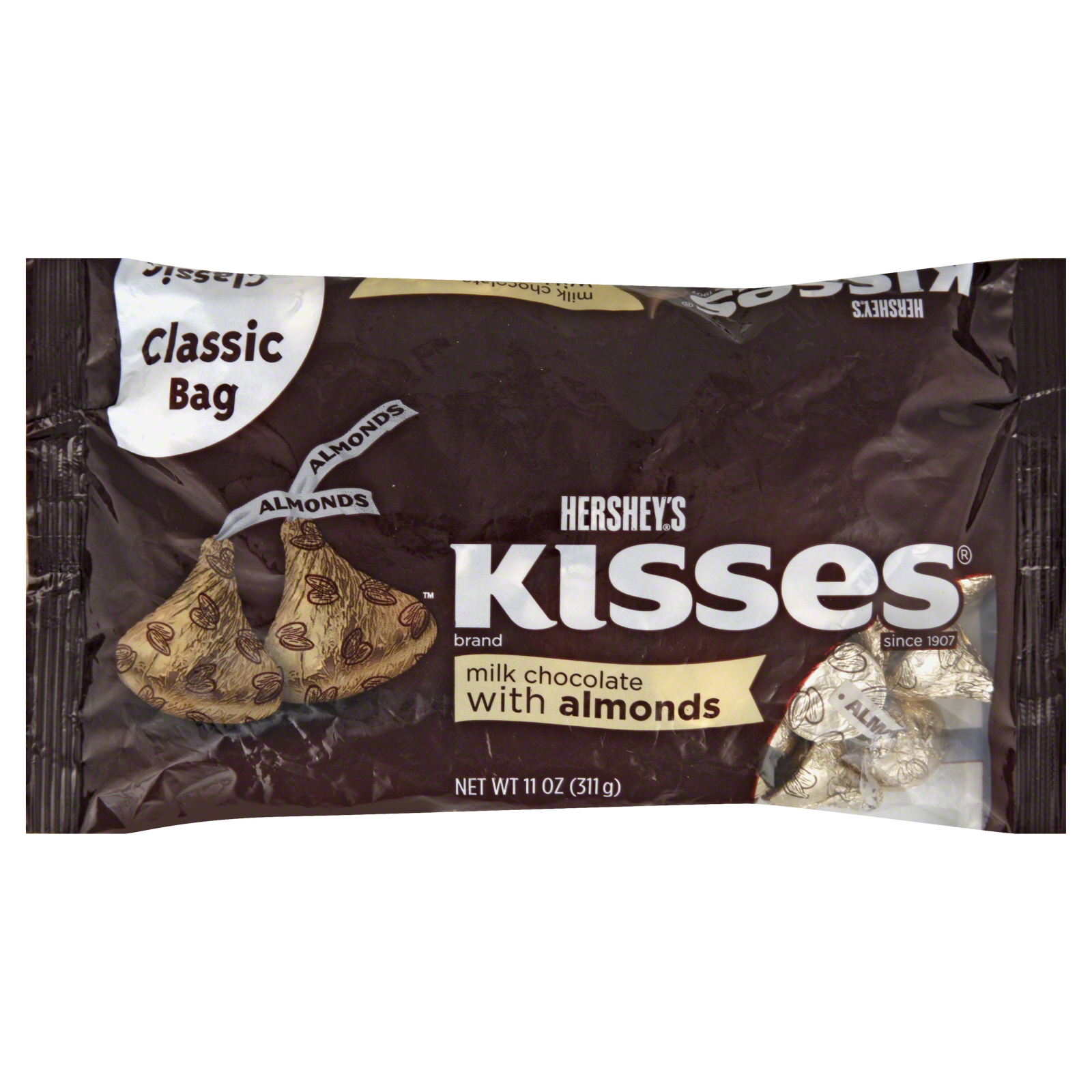 Hershey's Kisses, Milk Chocolate with Almonds, 11 oz (311 g)