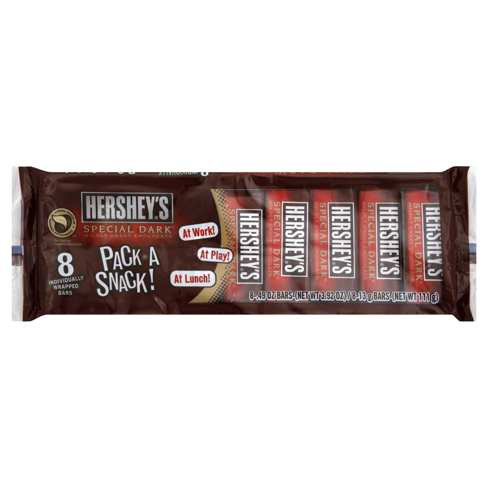 Hershey's Special Dark Chocolate, Mildly Sweet, 8 - 0.49 oz (13 g) bars [3.92 oz (111 g)]