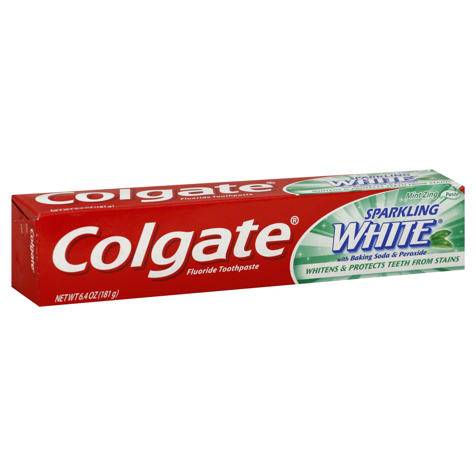 Colgate-Palmolive Sparkling White Fluoride Toothpaste, Mint Zing Paste, 6.4 oz (181 g)
