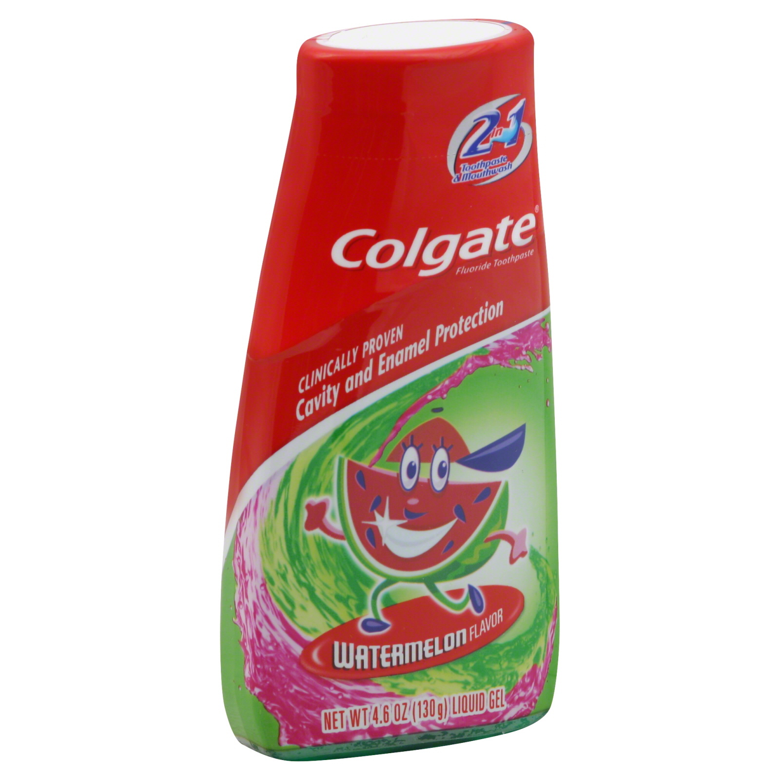 2 in 1 Kids Toothpaste & Mouthwash, Watermelon Flavor, Liquid Gel, 4.6 oz (130 g)