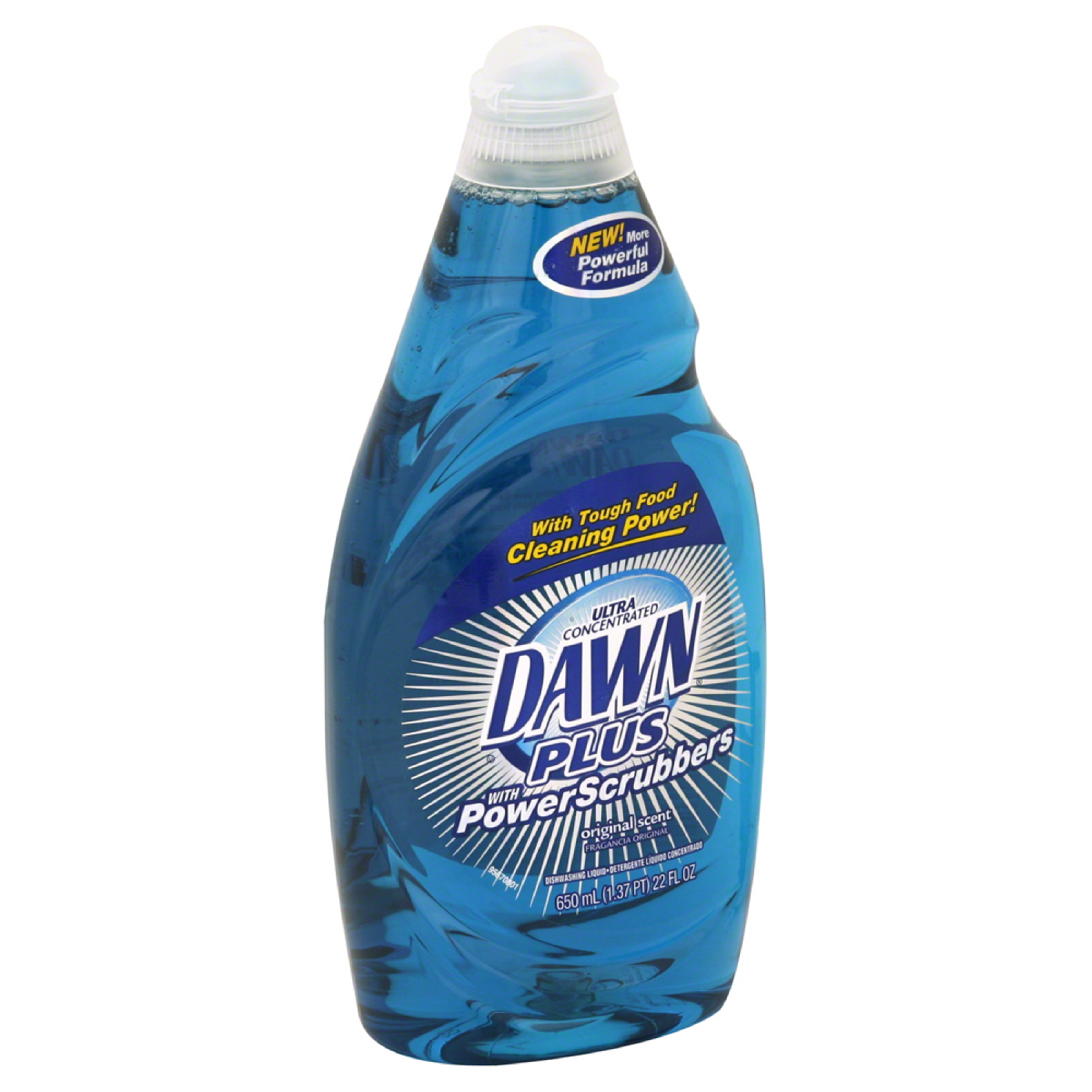 Dawn Plus Dishwashing Liquid, with Power Scrubbers, Original Scent, 22 fl oz (1.37 pt) 650 ml