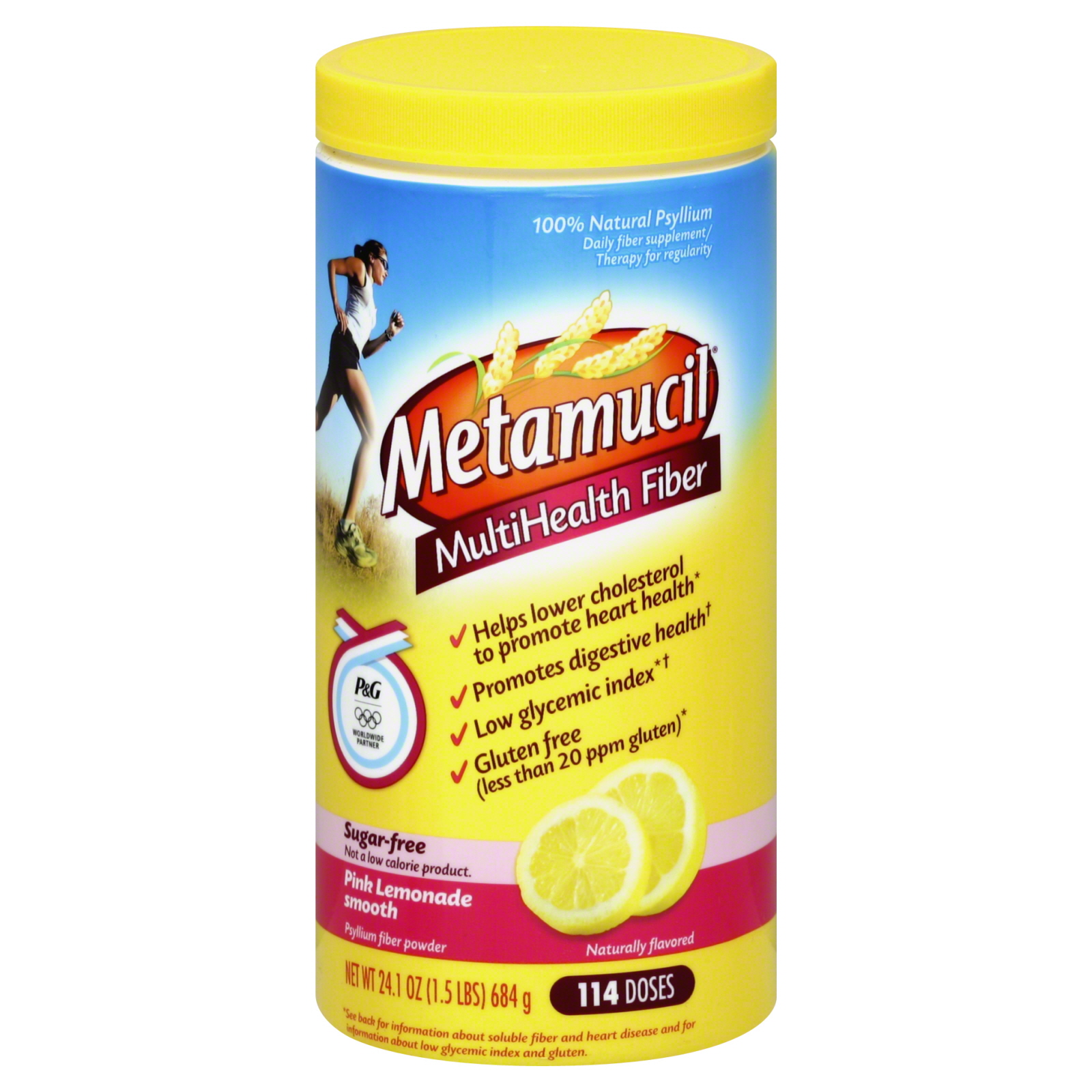 Metamucil Fiber Therapy/Daily Fiber Supplement, Pink Lemonade, 24.1 oz (1.5 lbs) 684 g