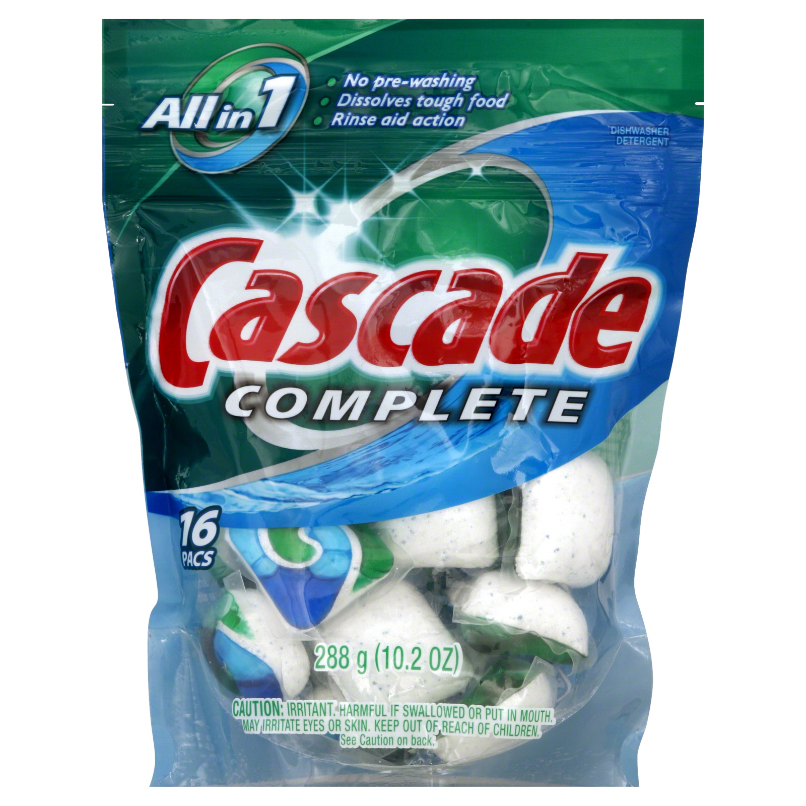 Cascade Complete All in 1 Dishwasher Detergent, 16 pacs [10.2 oz (288 g
