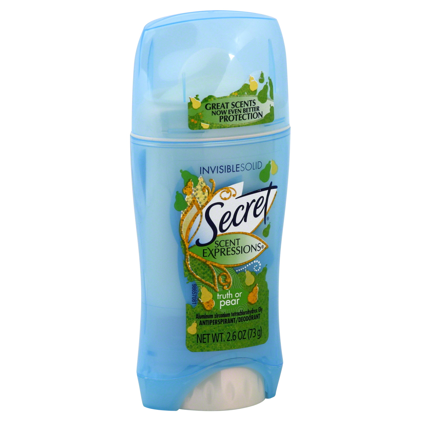 Secret Scent Expressions Antiperspirant/Deodorant, Invisible Solid, Truth or Pear, 2.6 oz (73 g)