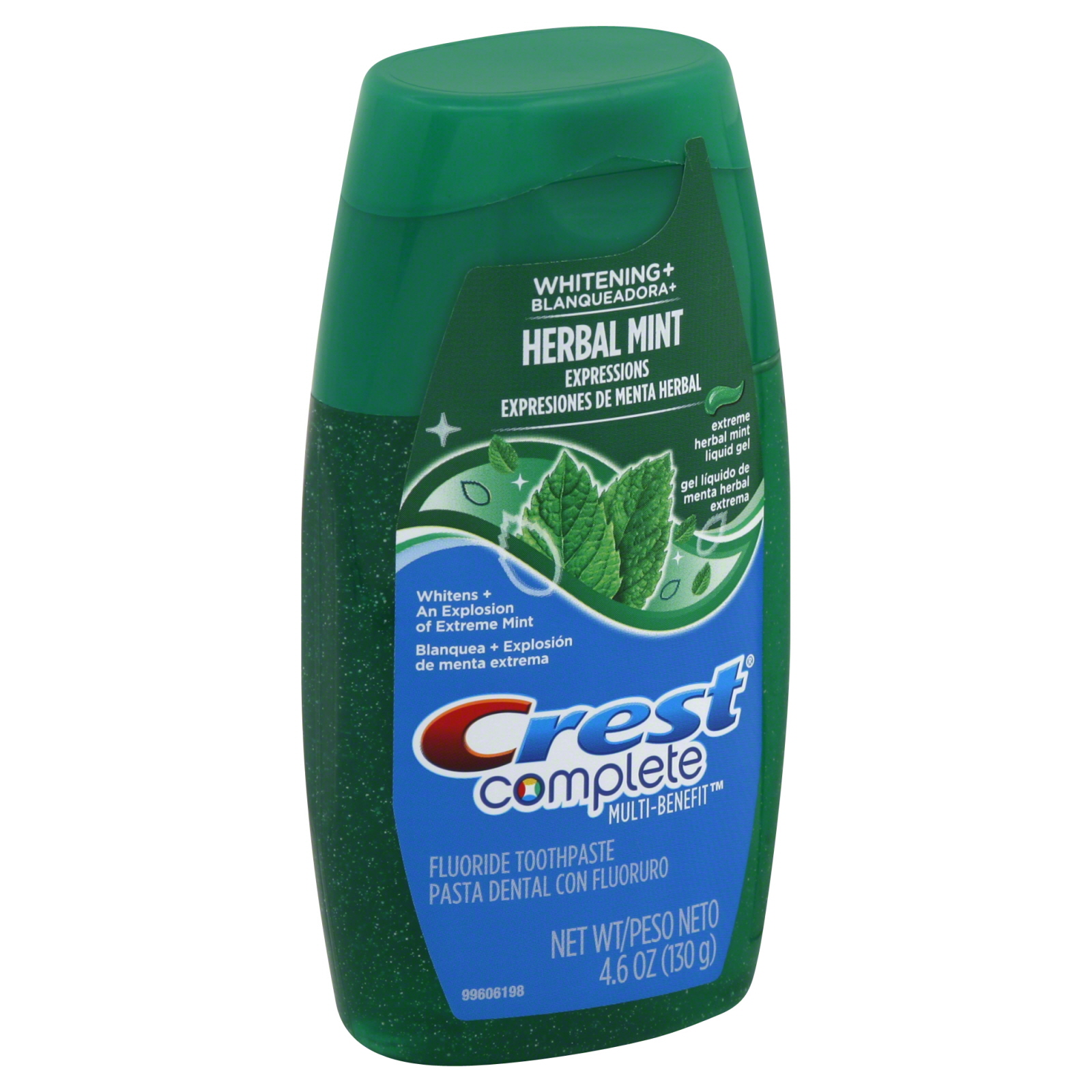 Crest Whitening Expressions Fluoride Anticavity Toothpaste, Extreme Herbal Mint, Liquid Gel, 4.6 oz (130 g)