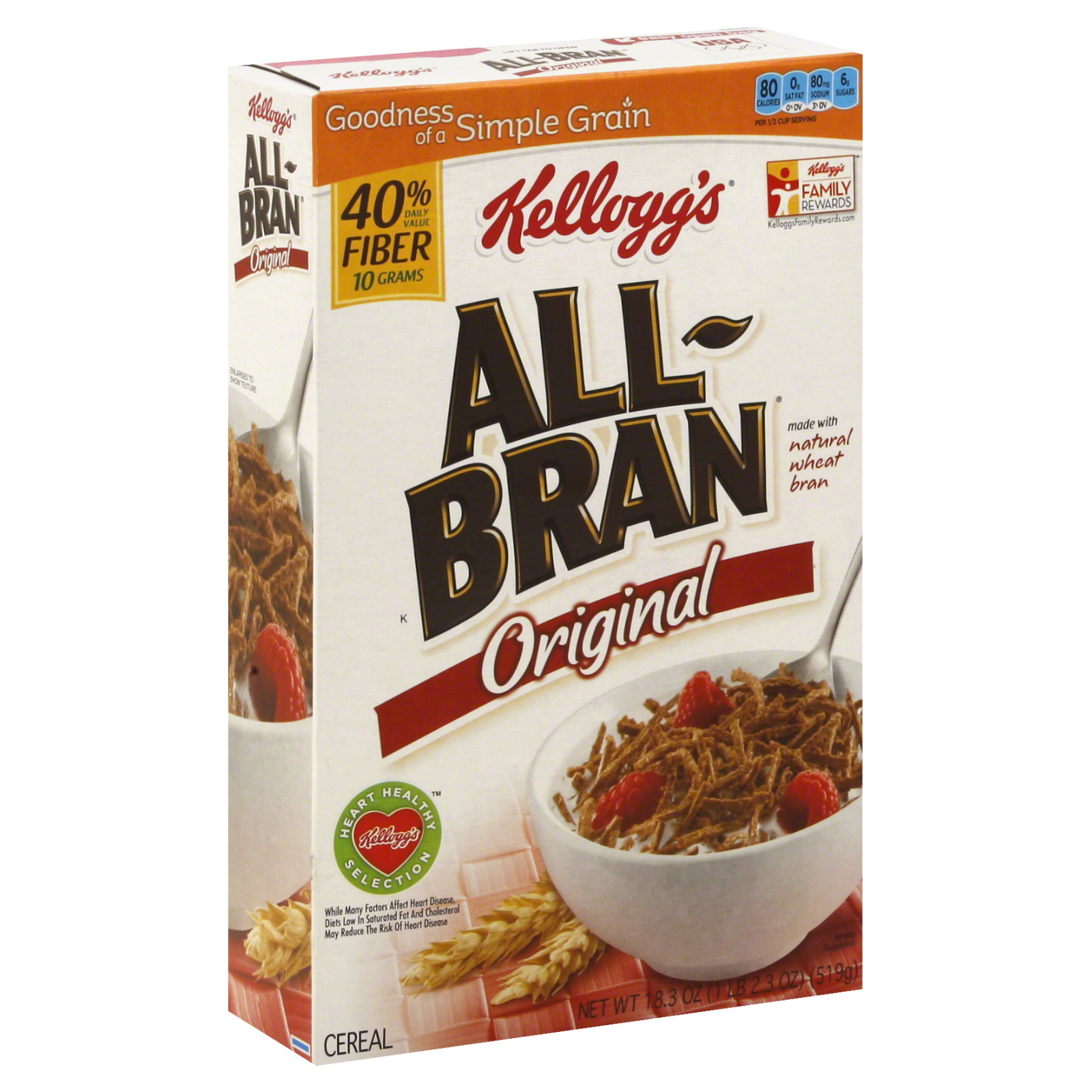 Kelloggs Cereal, Original, Value Size, 18 oz (1 lb 2 oz) 510 g   Food & Grocery   Breakfast Foods   Cold Cereal