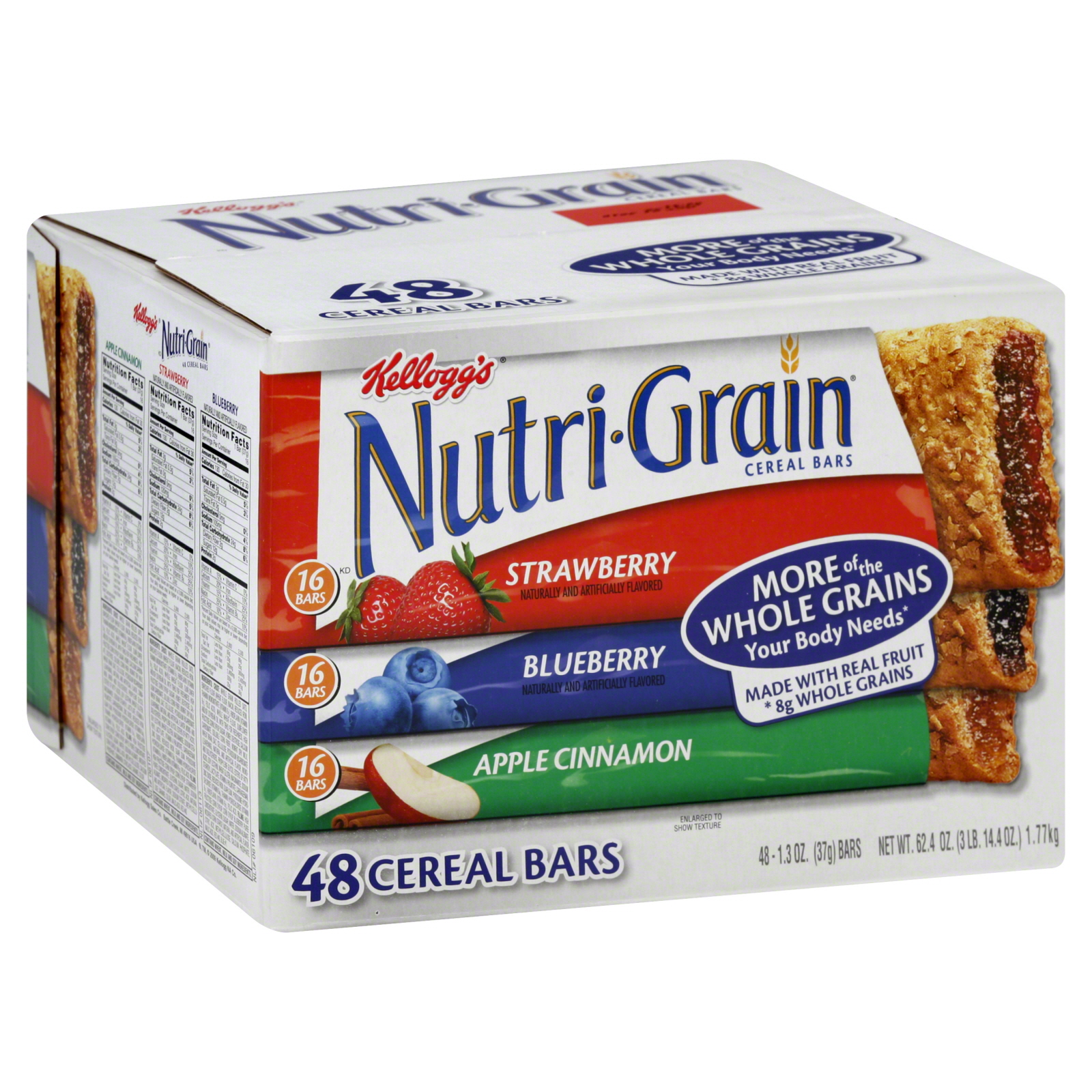 Kellogg's Nutri-Grain Cereal Bars, Apple Cinnamon, Blueberry ...