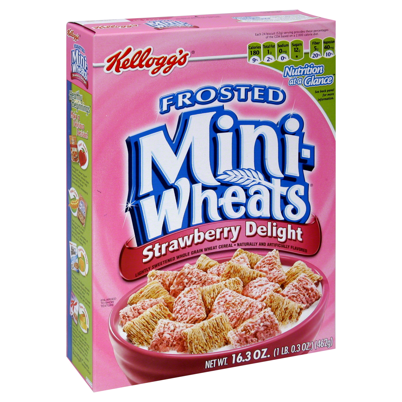 Kellogg's Mini-Wheats Frosted Cereal, Strawberry Delight, 16.3 oz (1 lb 0.3 oz) 462 g