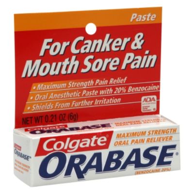 Colgate-Palmolive Orabase Oral Pain Reliever Paste, Maximum Strength, 0.21 oz (6 g)