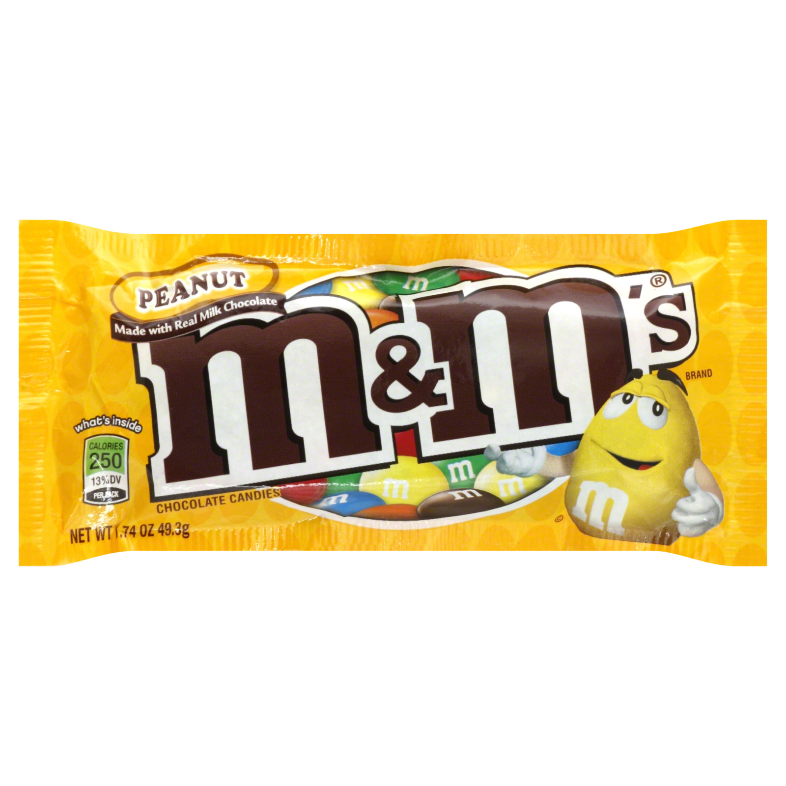 M&M's Chocolate Candies, Milk Chocolate, Peanut, 1.74 oz ...
