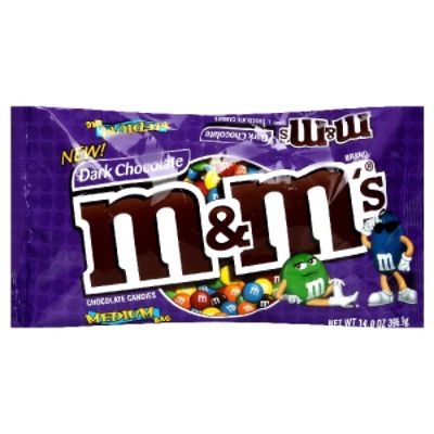 M & M Chocolate Candies, Dark Chocolate, Medium Bag, Packaged Candy