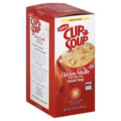 Lipton CUP03487 Cup-A-Soup Instant Soup Mix, Chicken Noodle with White Meat, 22 pouches [9.9 oz (280.5 g)]