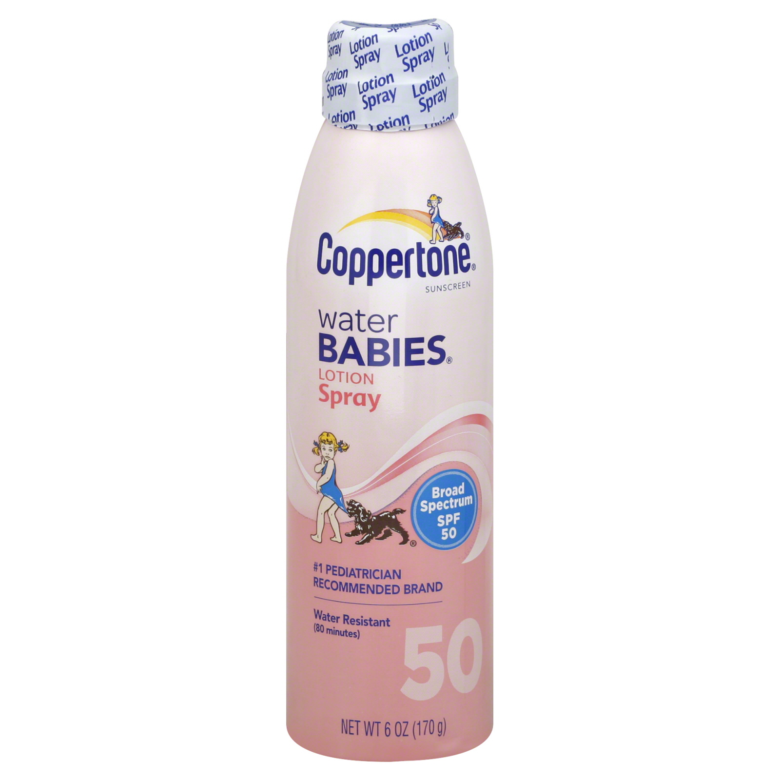Coppertone Water Babies Sunscreen, Quick Cover Lotion Spray, SPF 50, 6 oz (170 g)